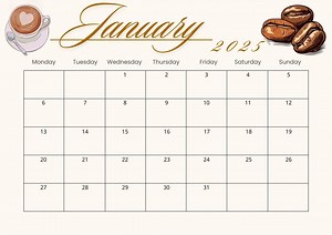 2025 Coffee-themed Yearly Calendar – A4, A4 Landscape & A2 Sizes | Printable   Digital | iPad Friendly, Minimal Neutral Wall Calendar - Etsy