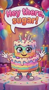 Funny Happy Birthday Cake Cartoon #happybirthday