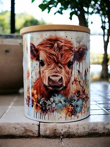 Fluffy Cow Ceramic Canister, Highland Cow Jar, Decorative Container - Etsy