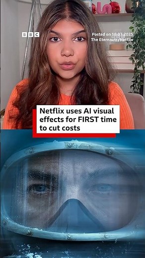 Netflix uses AI visual effects for the first time to cut costs. #AI #Netflix #BBCNews
