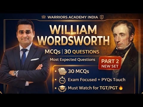 UP TGT PGT English 2026 | William Wordsworth MCQs🔥| Most Important Revision