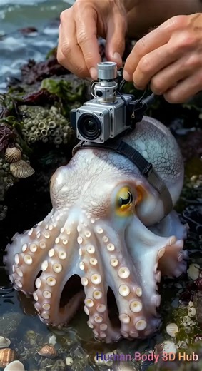 Octopus POV Underwater Exploration 🎥🐙 | Micro Camera Mission #ViralShorts #OctopusPOV #MicroCamera