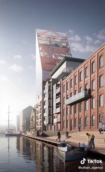 Apparently our 'Dock Mill' project is too tall for Dublin. What do you think? #timber #dublin #architecture #timberframe #fyp #dublincity