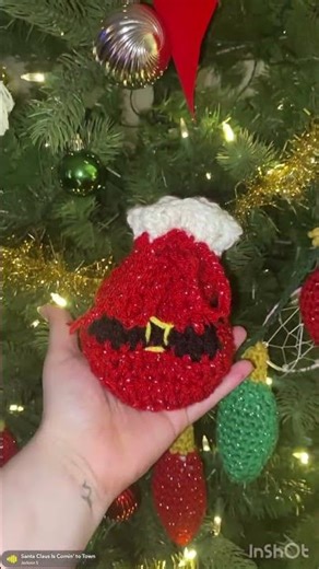 Crochet Drawstring Santa Bag