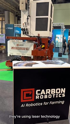 Laser AI weed control?! 🔥🌱 At @lammashow 2026, I met @carbon_robotics the company using computer vision laser technology to eliminate weeds without spraying chemicals. I also interviewed James, who walked me through the LaserWeeder G2 precision technology live — and shared how farmers are already gaining massive value from it Aside from the fact that this is a frontier echnology it is a pan example of low carbon technology This is the future of weed control. 🚜🔥 Watch the full video 👉🏾 yout