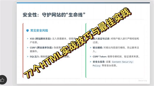 77个HTML实战技巧与最佳实践