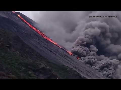 Italy's Stromboli volcano erupts, lava flows down into sea