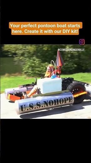 ‪@GingerBilly‬ is having way too much fun with his Pond King DIY pontoon kit. 🤣 #pontoonboats #boats