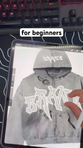 PROCREATE DISTRESS EMBROIDERY TUTORIAL! #shorts