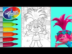 Coloring Trolls POPPY| Happy Poppy Coloring Page - Coloring Poppy - Coloring Page Trolls - Poppy
