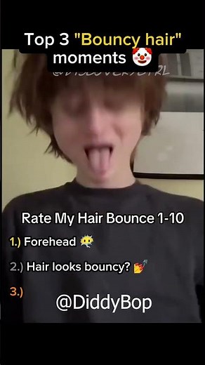 Top 3 Bouncy Hair moments #brainrot #funny #top3 #comedy #funnymemes #memes