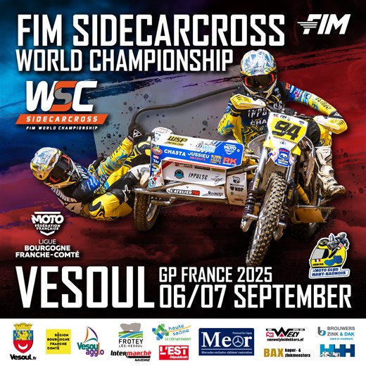 The fight for the World Championship heads into its final stages on 6/7 September 🇫🇷 Only two rounds remain, every point matters, and the pressure is higher than ever. Who will take the advantage before the grand finale? 🏆 GP Vesoul – the battle for glory continues! 💥 Ticket presale - https://my.weezevent.com/championnat-du-monde-side-car-cross-championnat-deurope-quad-cross Or watch the livestream - https://fim-moto.tv/wsc_sidecarcross | WSC