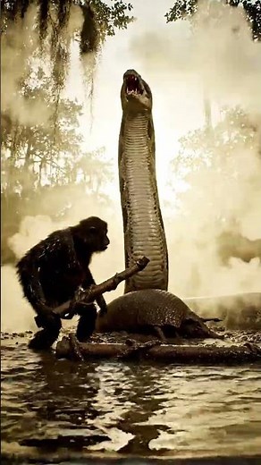 Emotional Rescue: Ape Saves Animal From Colossal Python