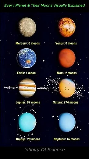 Every Planet & Their Moons Visually Explained. #space #universe