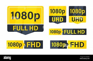 Set of full hd 1080p screen resolution icons, indicating high definition video quality Stock Vector Image & Art - Alamy
