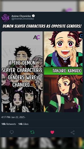 Demon Slayer characters in Opposite Genders ||Kimetsu no Yaiba||