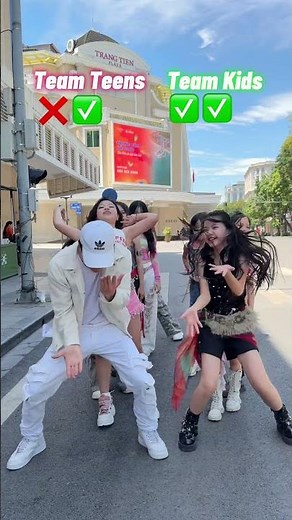Teens or Kids win the battle dance? SUBSCRIBE FOR RESULT! Tiktok random dance in public #fyp #viral