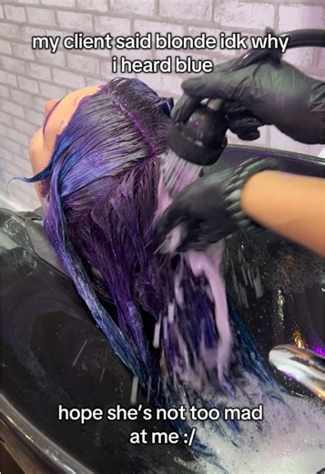 Blue Hair Transformation: From Blonde to Vibrant Blue