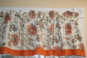Waverly Nectar Felicite Valance – 17x44 Orange Sage Jacobean Curtain | Handmade Rod Pocket Window Treatment Home Décor Custom Jobs - Etsy