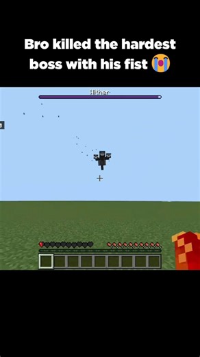 Bro killed the bedrock wither with his fist | I robot #shorts