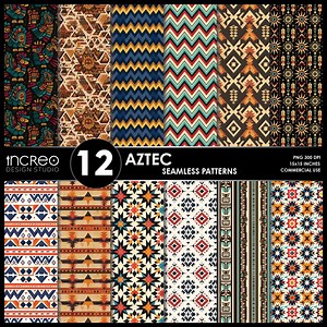 Rustic Aztec Patterns – Tribal Seamless Aztec Digital Paper Pack, Aztec Print Pngs (15x15 300 DPI), Instant Download, Commercial Use - Etsy