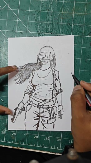 How to draw Drawing BGMI girl with lavel 3 helmet