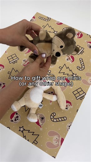How to wrap our minis, Pram Toys, Big Besties or any irregularly shaped gifts! 🎁 Save for this Christmas! 🎅❤️ #wrapchristmaspresents #howtowrap #christmasgifts #wrappingtutorial #giftwrapping #giftwrappingideas | RIFF RAFF SLEEP TOYS