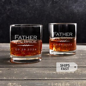 Engraved Personalized Father of the Bride or Father of the Groom Whiskey Glass: Wedding Gift, Rocks Glass, SHIPS FAST by Lifetime Creations - Etsy