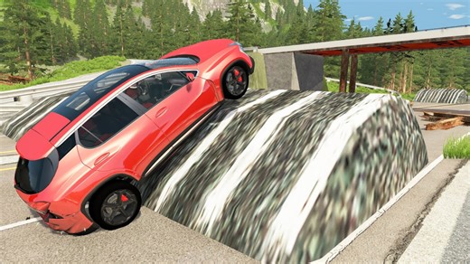 Cars vs Giant Speed Bumps