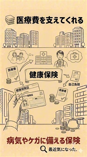 【30秒解説】健康保険料って何？病院代が安くなる理由