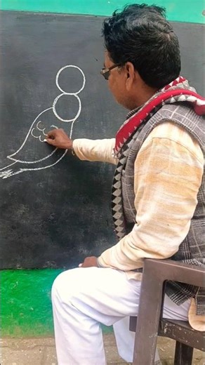 How to draw 2 bird's on black board with no.8#art #shorts #trending