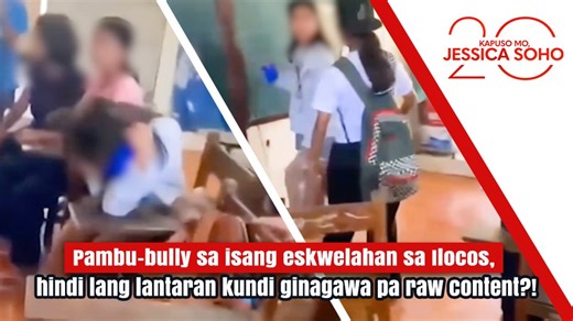 PAMBU-BULLY SA ISANG ESKWELAHAN SA ILOCOS, HINDI LANG LANTARAN KUNDI GINAGAWA PA RAW CONTENT?! PAALALA: Sensitibong paksa. Maging disente sa pagkomento. Estudyanteng babae, pinagtulungang saktan ng dalawa niyang kaklase sa loob pa man din ng classroom! Ang nakakaalarma pa, ang pananakit ay nasaksihan ng iba pa nilang mga kaklase na sa halip na umawat tila nambuyo pa! Ang insidenteng ito na ginawa pang content online, malinaw na kaso ng pambu-bully! Mga magulang, alam n’yo ba ang nangyayari sa es