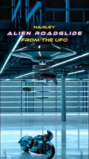 Harley Alien From the UFO 😲‼️🔥🔥🔥 #UFO #HarleyDavidson #HarleyRoadGlide #BikeArt #AImotoart #Viral | Rizal Rio
