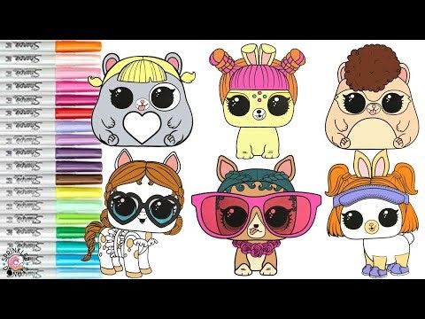 LOL Surprise Pets Coloring Book Compilation Coco Pup Oops Ham Vacay Neigh Neigh Bun EDM and More