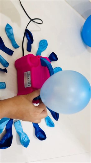 Watch Blue Balloons Inflate Instantly with Electric Machine! #poppballons #balloon