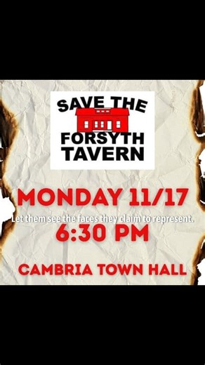 Open Letter to the People of Cambria and Niagara County We need you. This Monday, the Forsyth-Warren Tavern Living History Farm and Museum returns to the Town of Cambria Zoning Board to fight—once again—for the right to exist. For over a decade, the Save the Forsyth Tavern movement has stood firm against relentless efforts to erase one of Niagara County’s oldest surviving taverns. In 2019, the Town denied our Use Variance. In 2021, they revoked our Special Use Permit. In 2023, we won it back in 