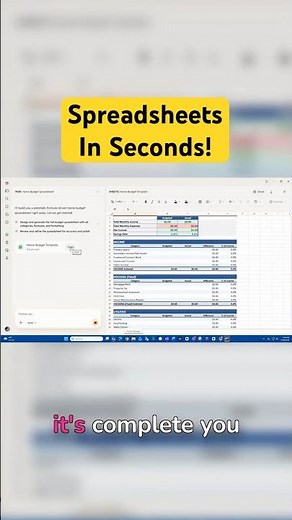 How Copilot Builds an Entire Budget Sheet in Seconds #excel #copilot #shorts