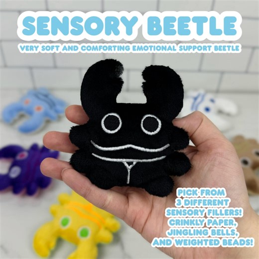 Sensory Stag Beetle Plush – Customizable Handmade Minky Bug Plushie, Colorful Insect Fidget Toy, Soft Anxiety Relief Buddy Gift - Etsy