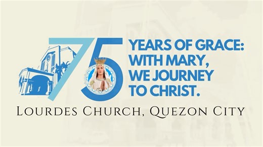 SYMBOLISM OF THE 75TH ANNIVERSARY LOGO (Liturgical Explanation) As we behold the logo unveiled before us, we recognize in it a profound expression of our identity as a pilgrim Church under the maternal care of Our Lady of Lourdes. The bold and graceful number seventy-five stands as a testament to seventy-five years of God’s faithfulness. Within the number, we see the silhouette of our beloved Lourdes Church, a reminder that this sacred place has been a home of prayer, healing, and devotion since