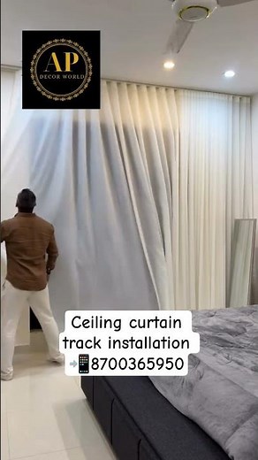 Ceiling curtain track installation #ceilingcurtains #ripplecurtains #curtains #curtaintrack #diy