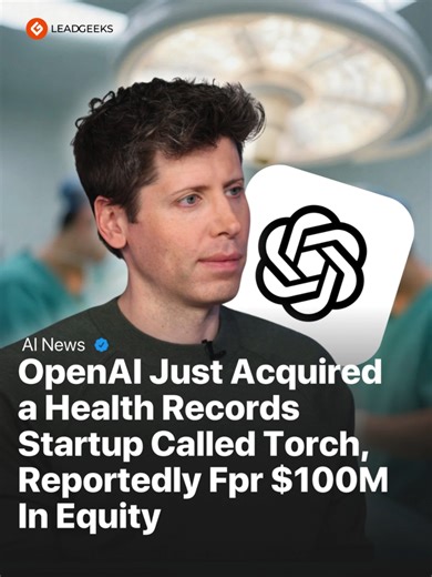 OpenAI is making a bigger move into healthcare. The company has acquired Torch, a startup focused on bringing personal medical data into one unified, AI-readable system. The idea is to create a kind of “medical memory” for AI. Torch can combine information like hospital records, lab results, medications, wearable device data, and even recordings from doctor visits into one structured layer that AI can understand. As part of the deal, Torch’s entire team, led by co-founder Ilya Abyzov, will join 