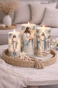 Christian Flameless Candle Set, Jesus LED Pillar Candles 4 5 6 Inch, Religious Home Decor, Faith Inspired Gift, Prayer Room Decor - Etsy