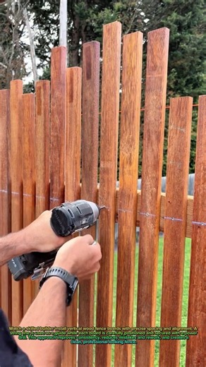 This Wood Fence Installation Is INSANELY Precise! #Woodworking #Construction