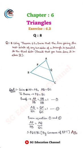Class 10th Maths Chapter 6 Triangles Exercise : 6.2 Q : 8 to 10 | New NCERT | CBSE Board |