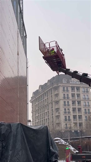 Installation of sandwich panels for the facade.#shortvideo #construction #building