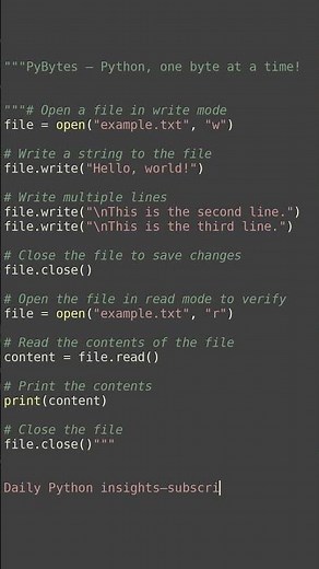 file writing basics #python #showcase