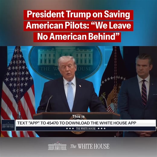 现在：唐纳德·J·特朗普总统谈“史诗狂怒行动”期间在伊朗获救的飞行员。我们不会抛下任何一名美国人。