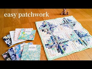 100均の材料だけでパッチワークを楽しむ＊簡単ログキャビン【キルト セリア ダイソー DIY easy patchwork quilt log cabin 100 yen store】