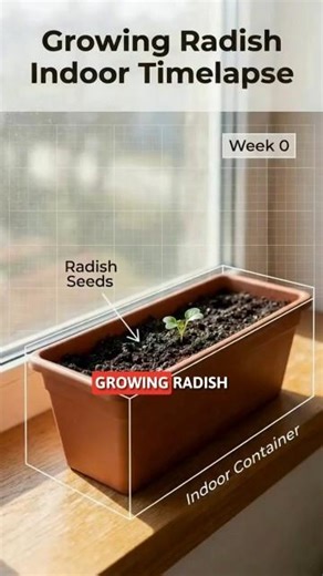 Growing Radish Indoor Timelapse #radish #timelapse