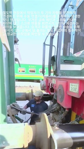 안전한 열차 운행을 위한 기차 수동 체인 커플러 체결 공정 #worker #process #efficiency #railroad #safety